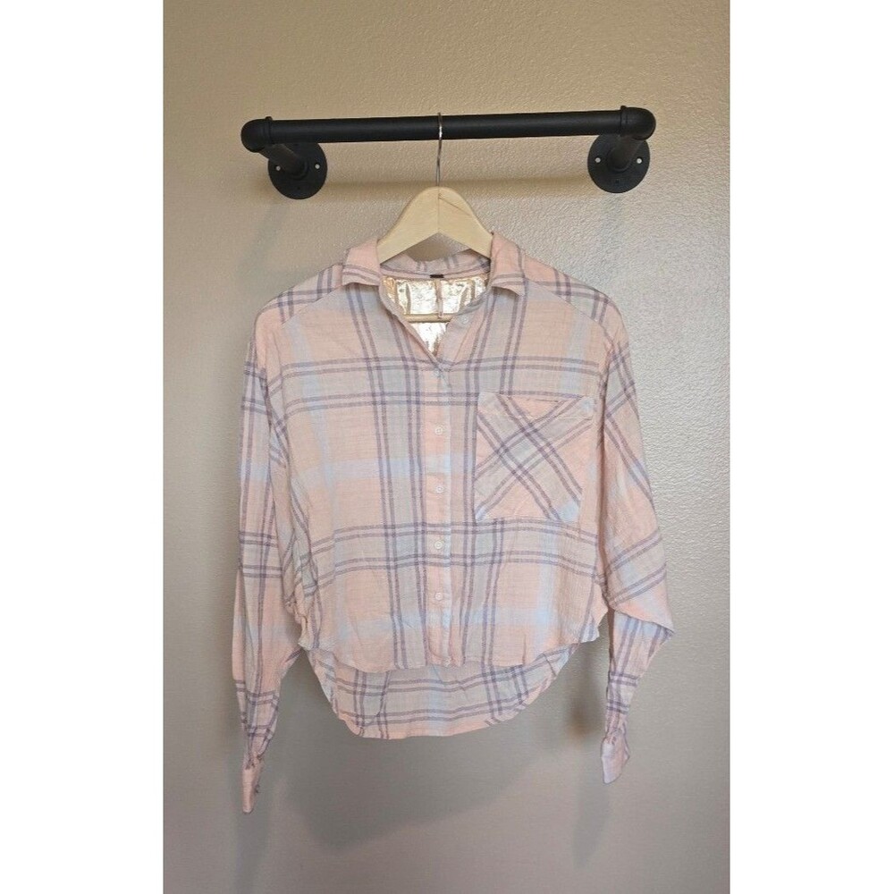 Free People cropped button‎ up top women's size XS